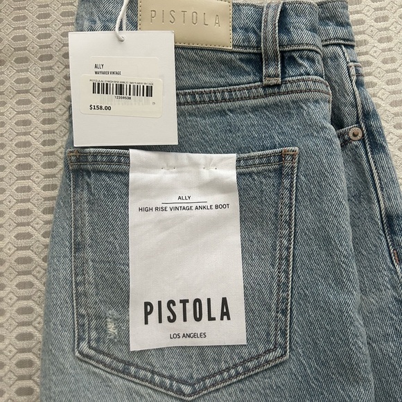 Pistola Women's High Rise Vintage Ankle Boot Jeans - Light Blue